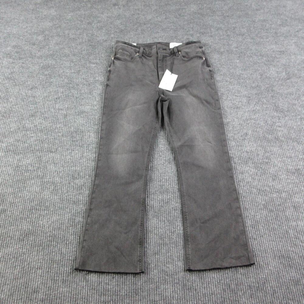 Cosmic Blue Love Jeans Womens 31 Black Flared High Rise Slim Stretch 30x25.5 NWT